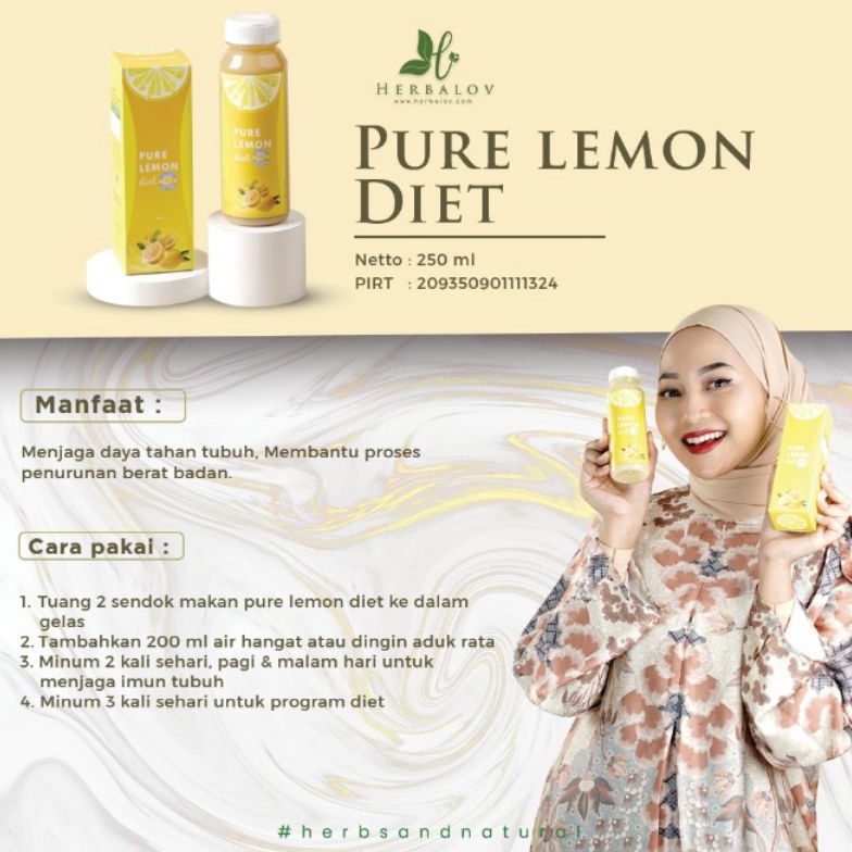 

SPECIAL PRICE J91 PURE LEMON DIET By HERBALOV || SARI LEMON BPOM || SARI LEMON DIET || SARI LEMON DETOKS ー