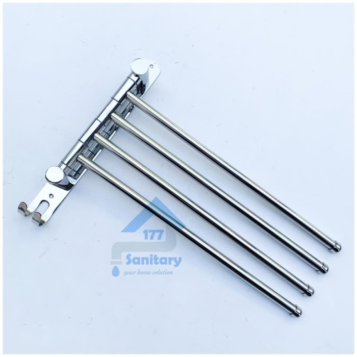 PROMO RAK HANDUK LIPAT STAINLESS304-RAK HANDUK PUTAR SUSUN 4 MINI TOWEL HOOK TERMURAH