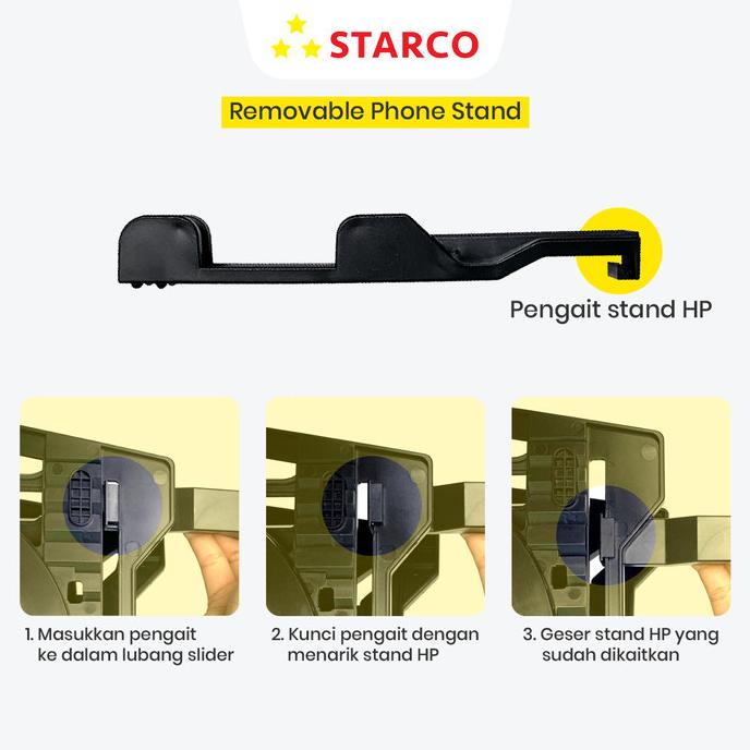 Eksklusif Starco 2 In 1 Foldable Laptop Stand Holder Hp Tablet Stand Meja Laptop