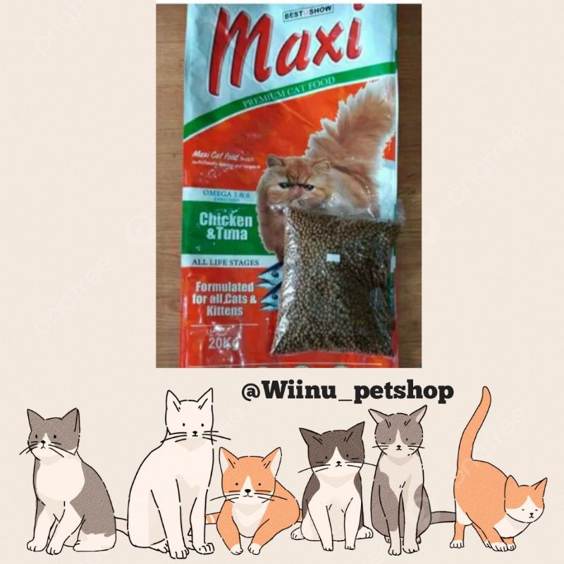 1KILOGRAM Maxi Chiken tuna Petshop Makanan Kucing Maxi