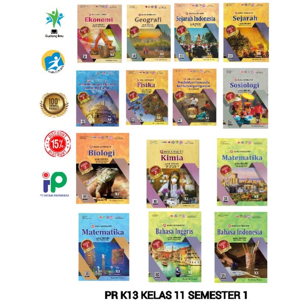 Buku Pr/Lks Matematika Wajib K13 SMA/MA Kelas 11/XI Semester 1 Intan pariwara Tahun 2023