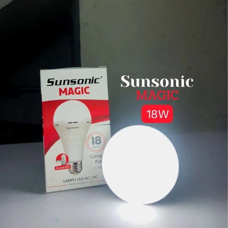 Lampu Bohlam Emergency Magic Sunsonic Led 18 Watt 18w Putih Terang