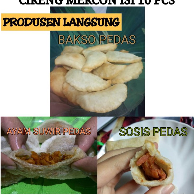 

Best Terlaris JKZQD Cireng Mercon Isi Ayam Suwir Pedas| Baso Pedas| Sosis Pedas| Keju 10 PCS P54 Ready