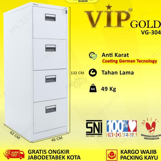 

Vip Gold Vg-304 Filling Cabinet 4 Laci Lemari Arsip Berkualitas