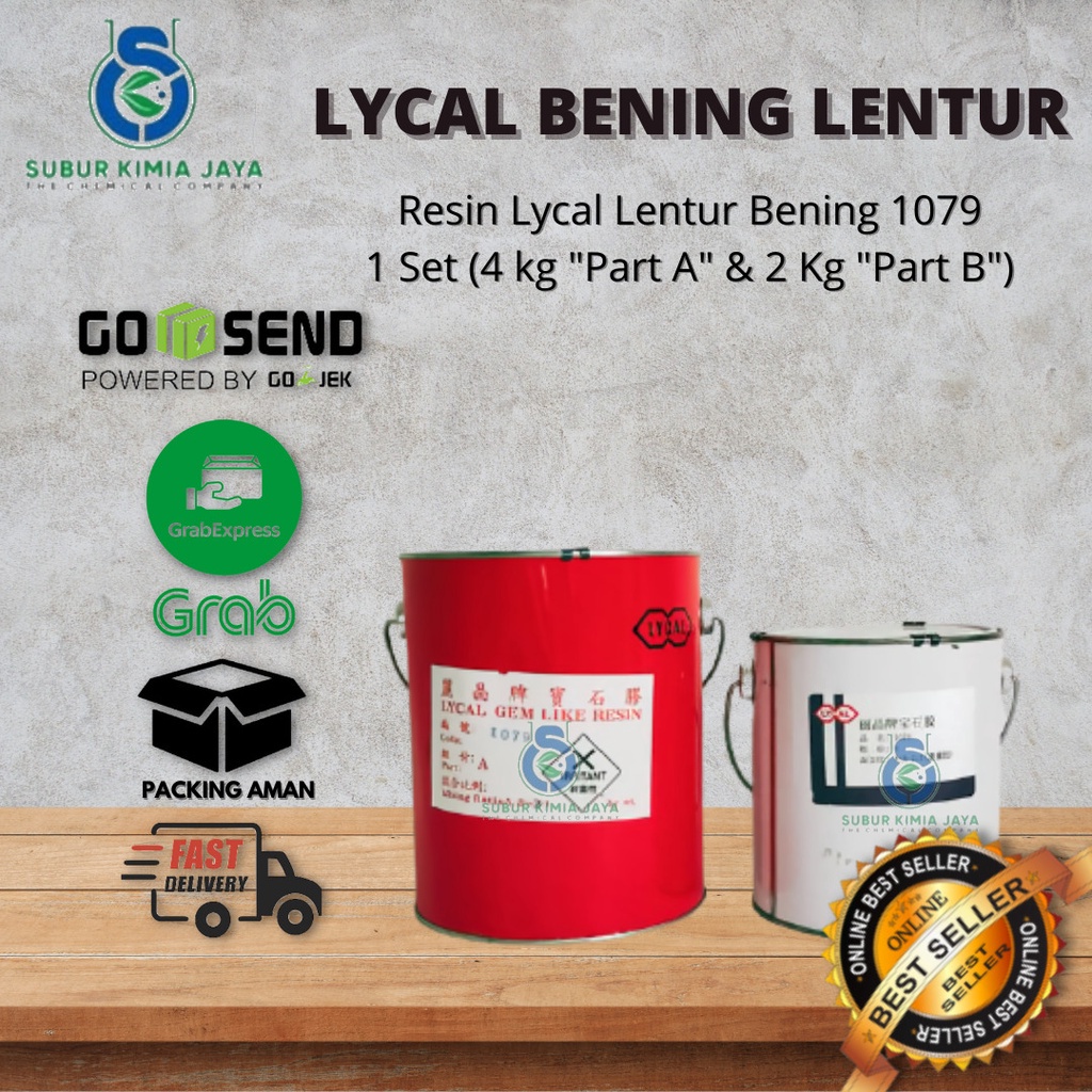 Resin Lycal 1079 / Resin Bening Lentur 1 set kaleng 6 KG