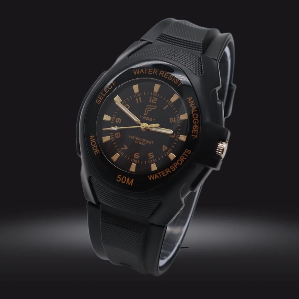 JAM TANGAN PRIA WANITA SPORT FROST STRAP RUBBER ANTI AIR