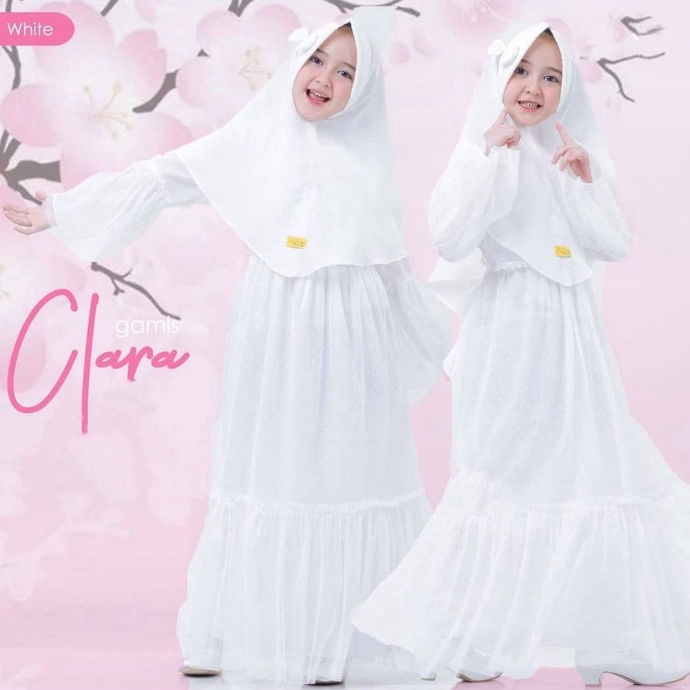 Grosir.. Baju Muslim Anak Perempuan / Gamis Syari Anak Putih Usia 3 4 5 6 7 8 9 10  Tahun 71