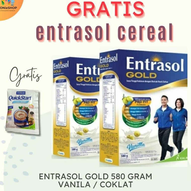 

TERBARU Entrasol Gold 600gr 580 gram Coklat/vanila/ Plain Original 350gr