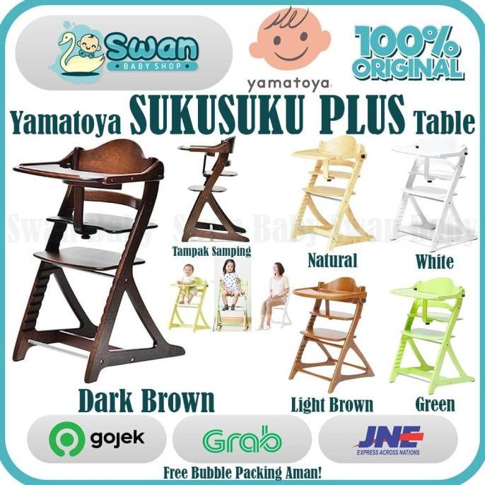 Yamatoya Sukusuku Plus Table / Kursi Makan Anak Kayu / Baby High Chair