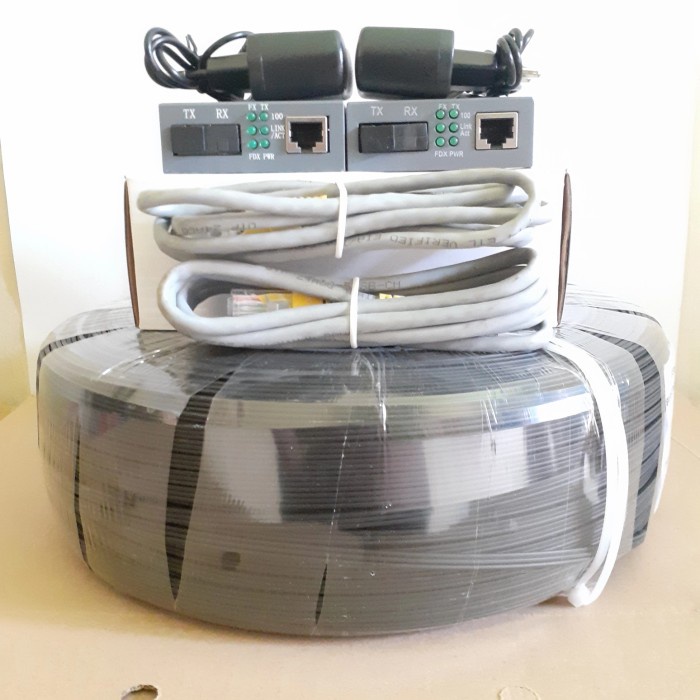 PAKET KABEL FIBER OPTIK DC PRECON 400M DAN SEPASANG NETLINK HTB 3100AB