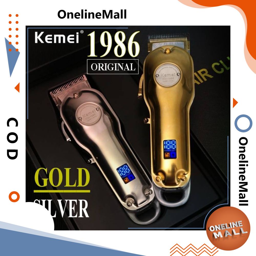 Km1986 Kemei 1986 Original Mesin Cukuran Rambut Km-1986 Gold Grosir C8
