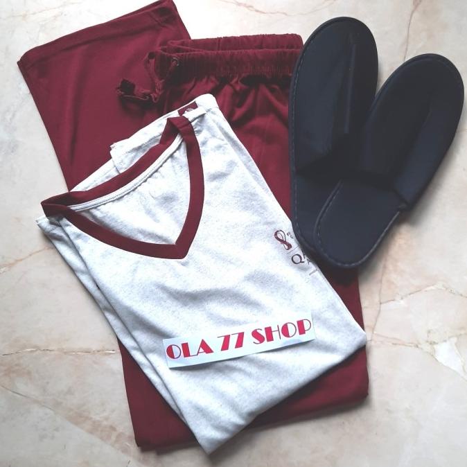 Baju Piyama Tidur Penerbangan Pesawat Qatar Airlines Unisex Travel Kit