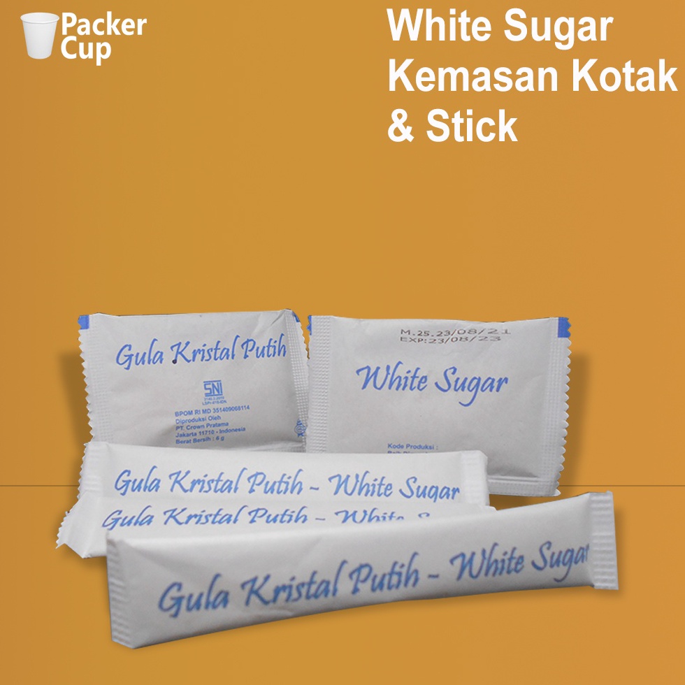 

BARANG TERUPDATE B90 White Sugar Stick & Sachet / Gula Pasir/ Gula Putih Kemasan Kotak dan Stik, berat +- 6gr Harga per 100pcs ざ