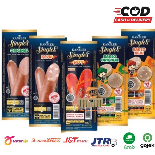 

[KODE 77] Sosis Kanzler Singles Keju / Original / Mini / Hot / Bakso Keju / Bakso original 65gr all varian