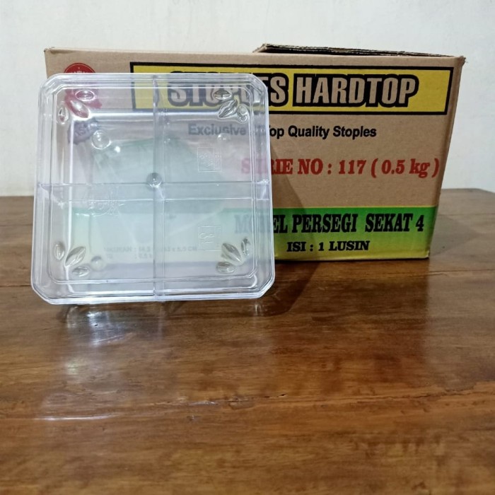 Toples Kue Kering Plastik Hardtop 117 / Kotak Sekat 4 - 500 Gr
