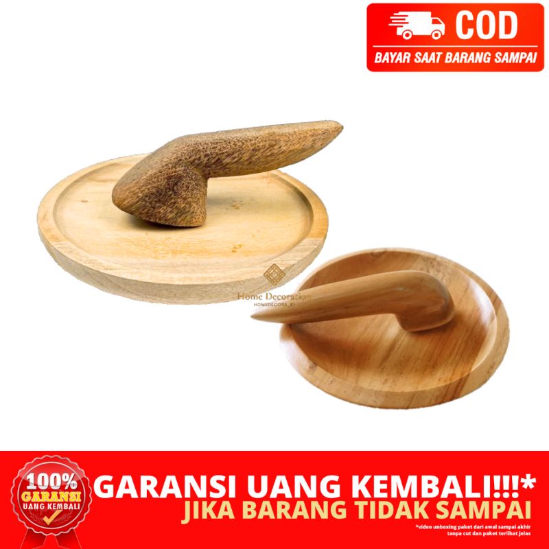 (HOMEDECORA_ID) BERGARANSI COBEK ULEKAN COBEK ULEK ULEG TUMBUKAN LAYAH KAYU KELAPA GLUGU JATI BERAT 