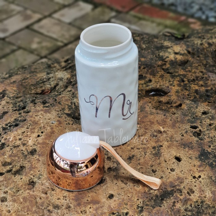 Gelas Mug Termos Keramik Mr Mrs Couple Set Cantik