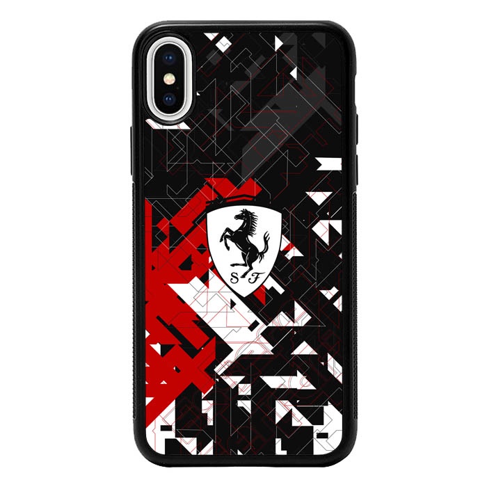 Hardcase Casing Case iPhone XS XR X 8 7 6 SE Max Plus 2020 Ferrari Logo AB1977