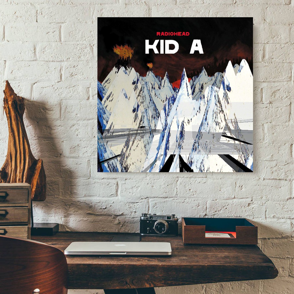 Poster Kayu "Radiohead kid a" Ukuran 30Cm x 30Cm