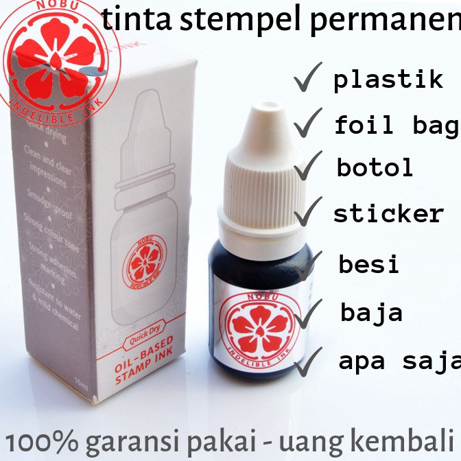 

[KBZ34] Tinta stempel permanen expired date - kode produksi ke plastik kemasan, foil bag, sticker | Nobu Ink 40