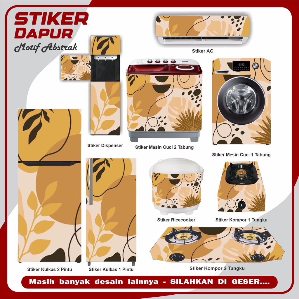Refreshing Home Decor Stiker Wallpaper untuk Kulkas, Kompor, Mesin Cuci, Dispenserr Ac Motif Abstrak