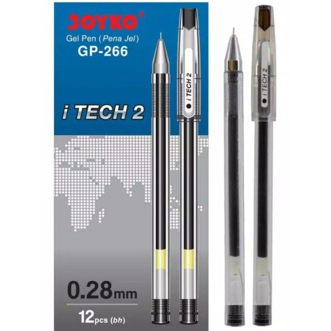 

Pulpen Gel - Pen Gel Joyko Gp-266 Itech 2 0.28 Mm - Hitam (1 Lusin)