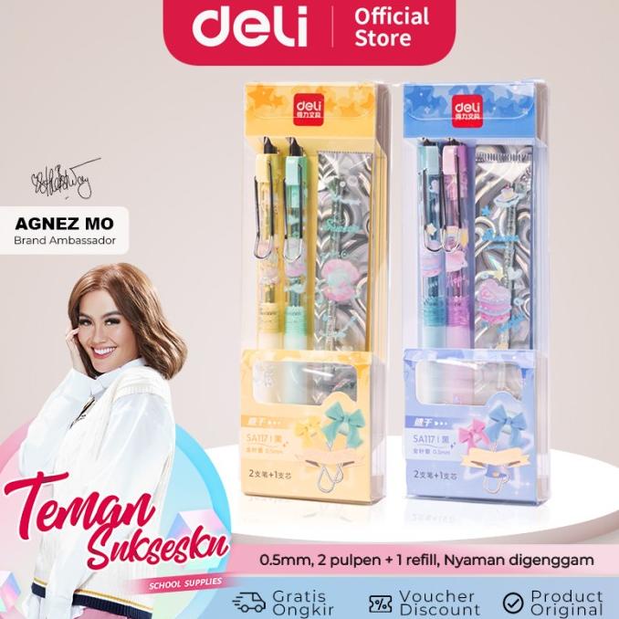 

Deli Pulpen Gel Set / Gel Pen Set Isi 2 Dengan Refill Sa117