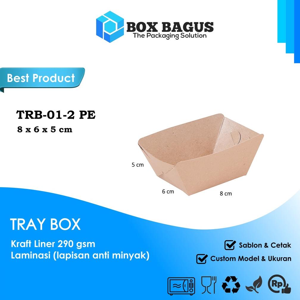 

Grosir Tray Box Dus Kotak Hampers Makanan Kue Snack 8X6X5 Cm Paper Kraft 290 Gsm Laminasi Wxs