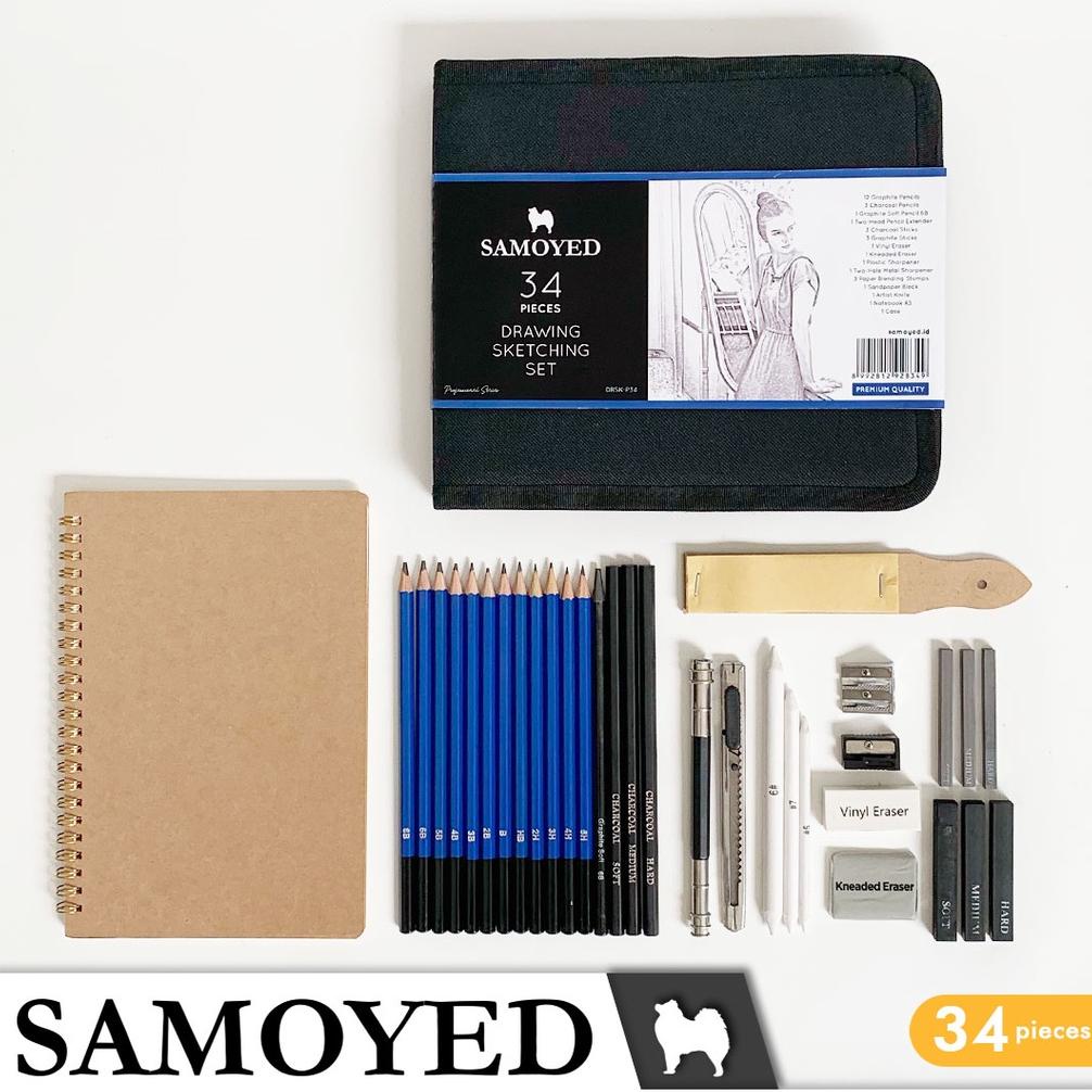 

Peralatan Pensil Gambar Sketsa / Professional Drawing Sketching Set Samoyed DRSK-P34