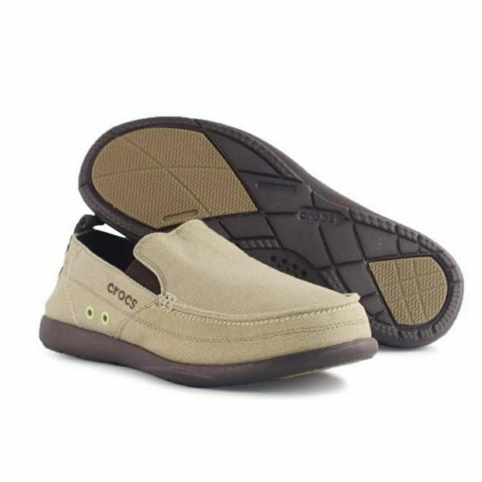 Terlaris Crocs Walumen Slip On /Sepatu Kanvas Men 39-44 -Khaki 7-11
