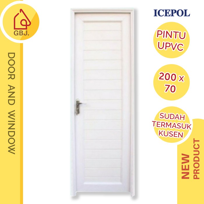 PINTU KAMAR MANDI UPVC 200 X 70 + HANDLE PINTU + KUSEN ICEPOL / PINTU