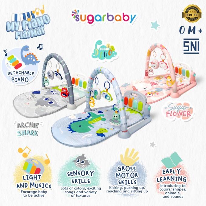 My Piano Playmat Baby Gym Musik Mainan Rattle Lampu/Mainan Gym Bayi
