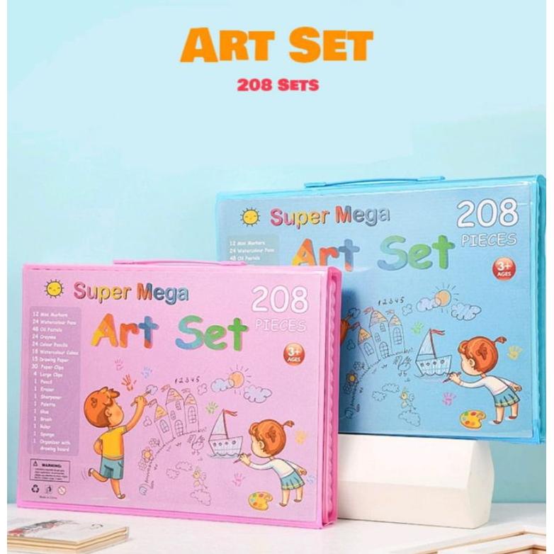 

Crayon set 208 Pcs Pensil Warna Lengkap Krayon set Alat Menggambar Mewarnai Cat Air Lukis Anak
