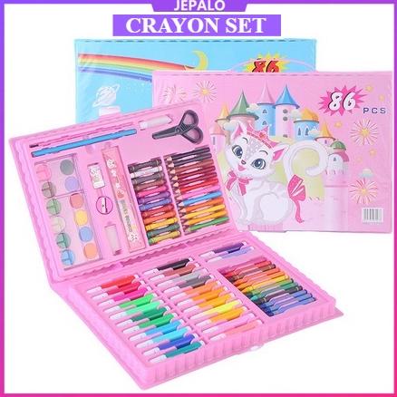 

crayon Set isi 86 pcs Pensil Crayon set 208 pcs Warna Cat Air gambar Perlengkapan Sekolah Menggambar Anak Alat Warna warni JEPALO SHOP MAKASSAR