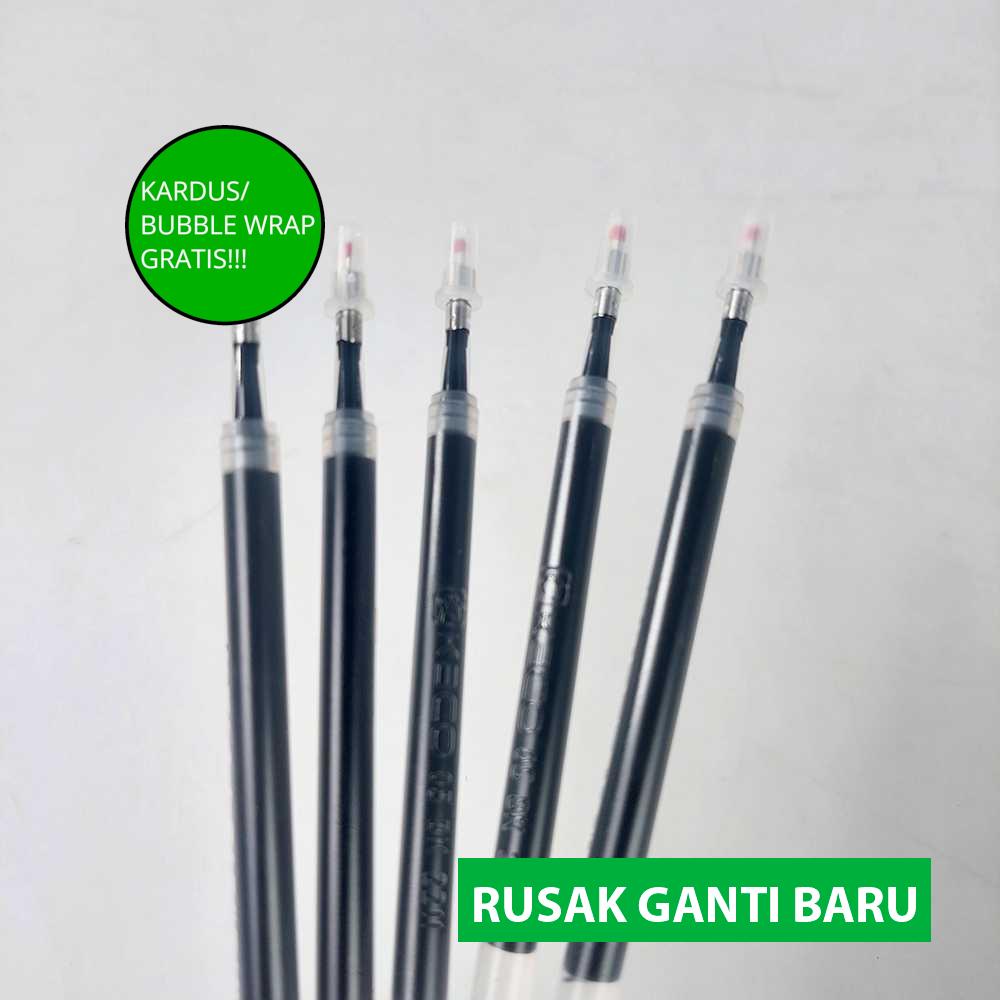 

(BISA COD!!!) Kaco Refill Pulpen Gel 0.5mm DuraBall Tinta Hitam 5PCS for KACO K7 - K1629