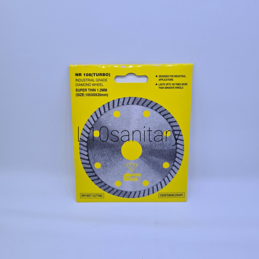 NIKKEN Diamond Wheel Mata Gerinda Potong Granit Keramik TURBO Tipis 4" Inch NIKKEN