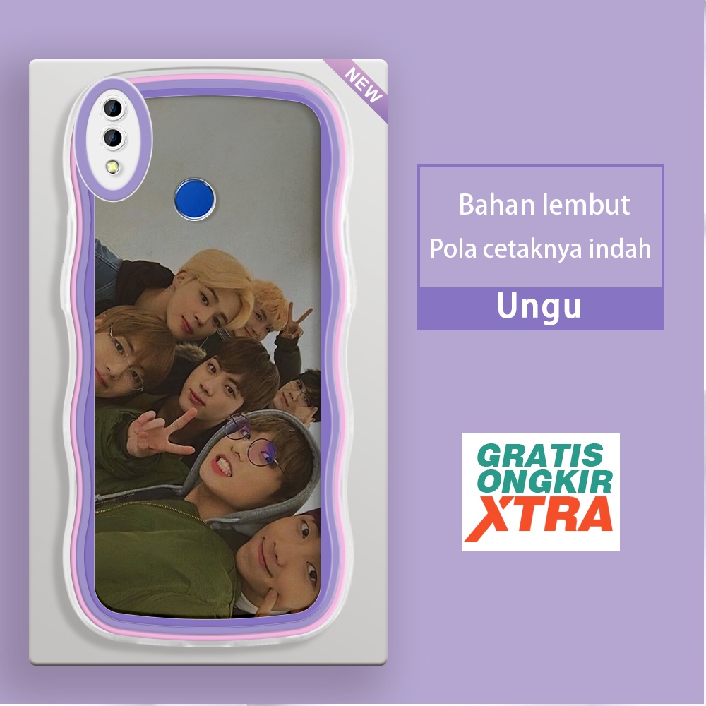 Mulia Realme 3 pro C1 C2  Casing Ponsel  Pola BTS Korea  warna-warni gelombang batas sofe Case jelly