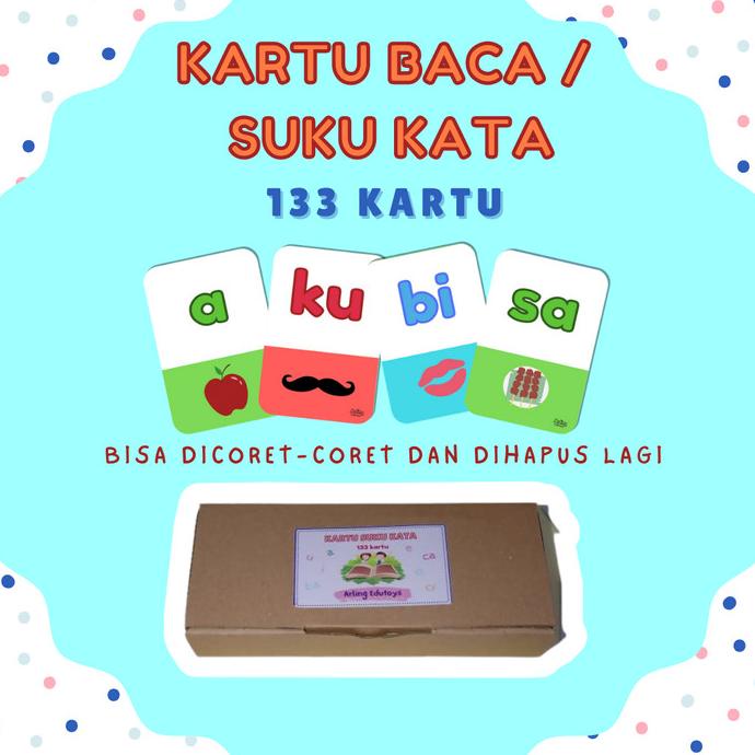 Kartu Flashcard Flash Card Baca Suku Kata Membaca Pintar Anak
