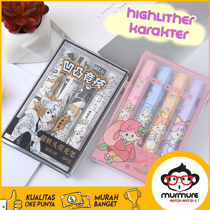 

[KODE PRODUK D9BTO9567] MURMURE | STABILO HIGHLIGHTER PEN KARAKTER ISI 4 PCS