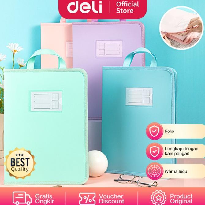 

Deli Zip Bag / Map Tas Folder Retsleting Ukuran Folio Lucu 63246