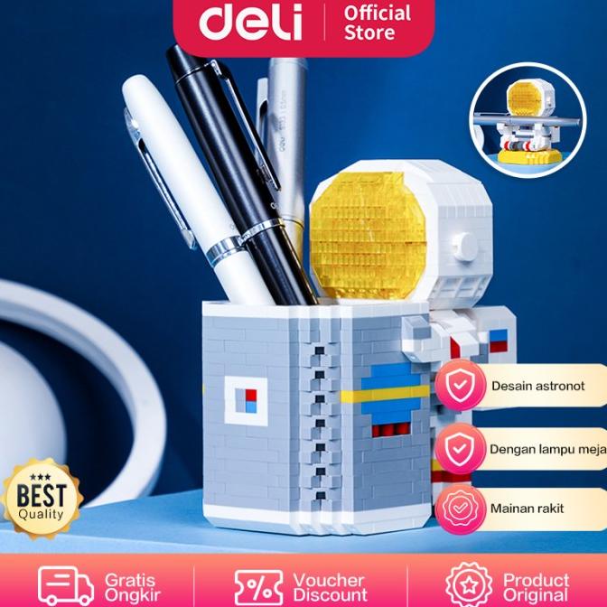 

Deli Brick Pen Holder/Tempat Pulpen Lampu Belajar Diy Astronot 74602