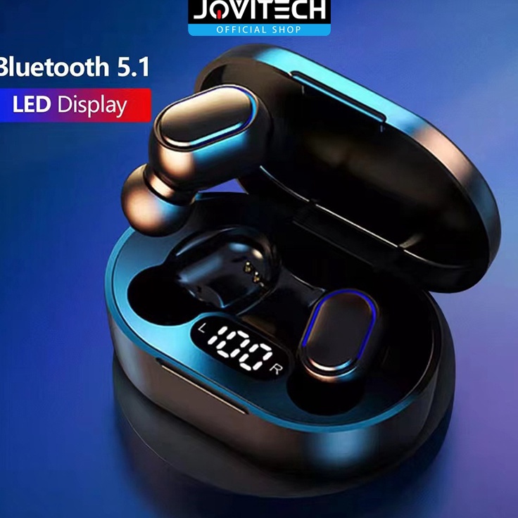 Booming Jovitech TWS Earphone Bluetooth Wireless Earbuds Digital Click Button LED Display Waterproof