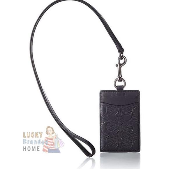 

Lanyard Ch Lanyard Id Tag Signature Embossed Black Leather Original