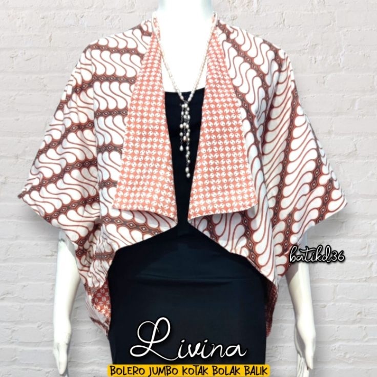 ❤[PROMO ⚡ALE]❤ Bolero batik wanita jumbo murah tebal motif Bolak balik parang kawung kekinian Baju o