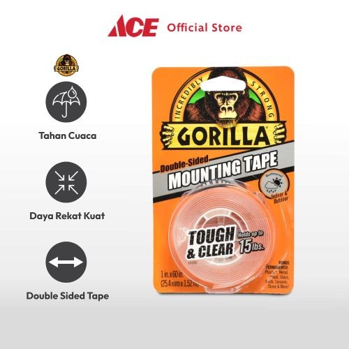 

Terlaris Ace - Gorilla Double Tape Tough & Clear 2.5 Cm