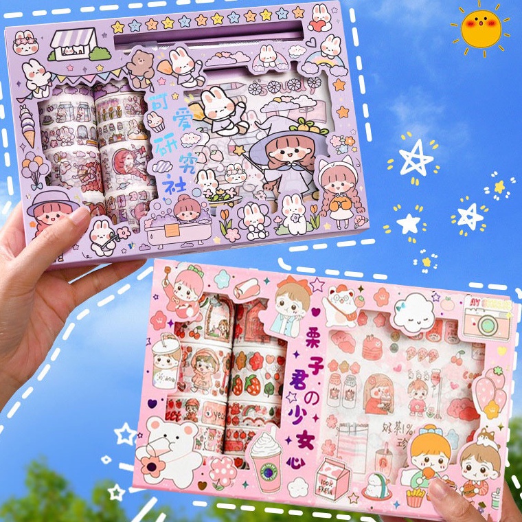 

Stiker 1 Set Box Premium Karakter Lucu + Roll Stiker + 10x10 Stiker Super Cute sba