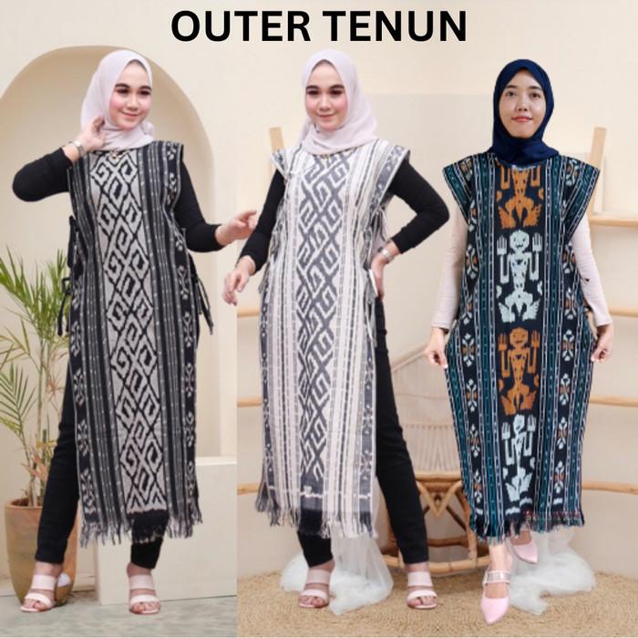 (( BISA COD) OUTER WANITA MUSLIMAH VEST MUSLIM TENUN PANJANG