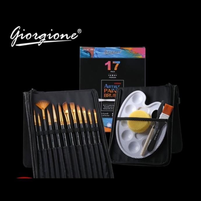 

giorgione Brush Set with Carry Case ,sponge,palette knife,palette G-17