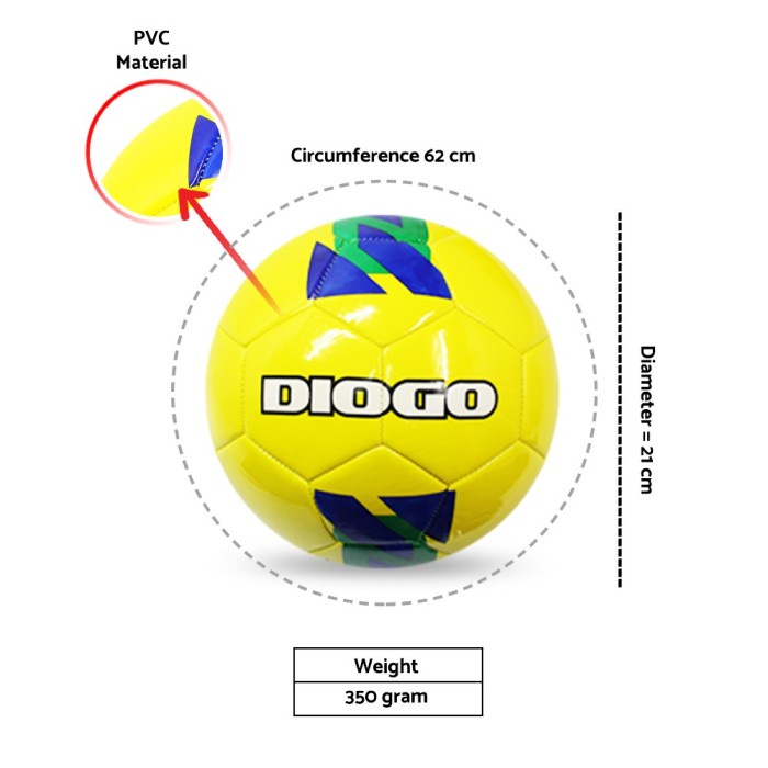 Terlaris Bola Sepak Diogo Size 5 Diogo Negara Soccer Ball