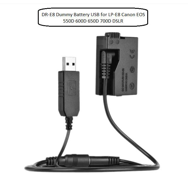 Dr-E8 Usb Dummy Battery Lp E8 Canon Eos 550D 600D 650D 700D Dslr